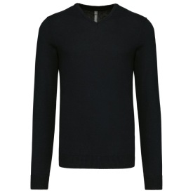 PULLOVER KARIBAN K965 GEBREID V-HALS Kleur BLACK