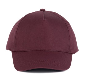 Cotton cap - 5 panels Kleur BURGUNDY