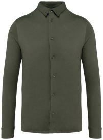 Jersey herenoverhemd Kleur KHAKI