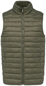 Lichte, gerecycleerde herenbodywarmer Kleur KHAKI