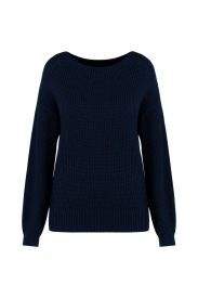 Ecologische damestrui in merinoswol Kleur NAVY BLUE