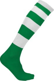 Gestreepte Sportsokken PA021 Kleur DARK GREEN/WHITE:#293B28