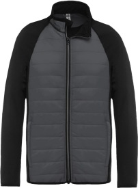 Sportjas in twee stoffen PA233 Kleur SPORTY GREY/BLACK:#
