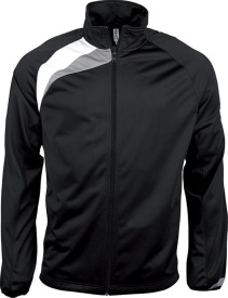 Kindertrainingsjas PA307 Kleur BLACK/WHITE/STORMGREY:#
