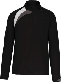 Trainingsweater Met Ritskraag PA328 Kleur BLACK/WHITE/STORMGREY:#