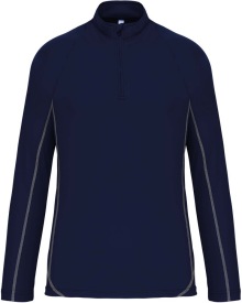Herenrunningsweater Met Halsrits PA335 Kleur SPORTY NAVY:#