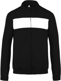 Trainingsjas volwassene PA347 Kleur BLACK/WHITE:#000000