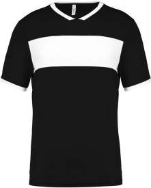 Sportshirt korte mouwen volwassene PA4000 Kleur BLACK/WHITE:#000000