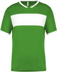 Sportshirt korte mouwen volwassene PA4000 Kleur GREEN/WHITE:#334E44