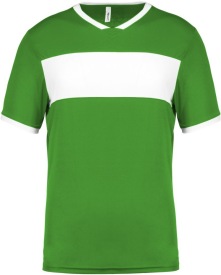 Sportshirt korte mouwen kids PA4001 Kleur GREEN/WHITE:#334E44