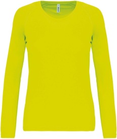Damessportshirt Lange Mouwen PA444 Kleur FLUORESCENT YELLOW:#EAE549