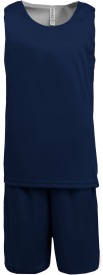 Omkeerbare basketbalset voor kinderen PA449 Kleur SPORTY NAVY/WHITE:#