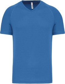 Heren-sport-t-shirt V-hals PA476 Kleur AQUA BLUE:#00A0DF