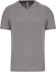 Heren-sport-t-shirt V-hals PA476 Kleur FINE GREY:#