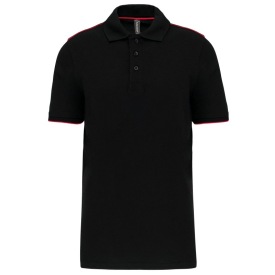 Men's short-sleeved contrasting DayToDay polo shir Kleur RED