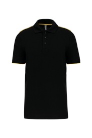 Men's short-sleeved contrasting DayToDay polo shir Kleur YELLOW