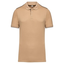 Men's short-sleeved contrasting DayToDay polo shir Kleur CAMEL