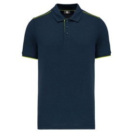 Men's short-sleeved contrasting DayToDay polo shir Kleur FLUO GEEL