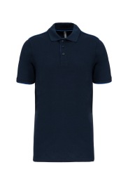 Men's short-sleeved contrasting DayToDay polo shir Kleur NAVY BLUE/ROYAL BLUE