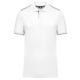 Men's short-sleeved contrasting DayToDay polo shir Kleur WHITE