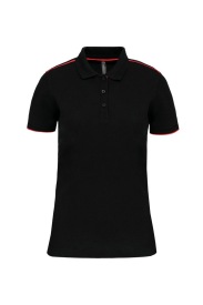 Ladies' short-sleeved contrasting DayToDay polo sh Kleur RED