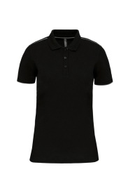 Ladies' short-sleeved contrasting DayToDay polo sh Kleur SILVER