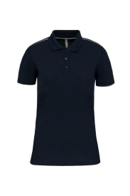 Ladies' short-sleeved contrasting DayToDay polo sh Kleur MARINE/ZILVER