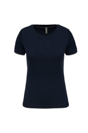 Ladies' short-sleeved DayToDay t-shirt Kleur MARINE/ZILVER