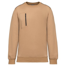 Unisex DayToDay contrasting zip pocket sweatshirt Kleur CAMEL