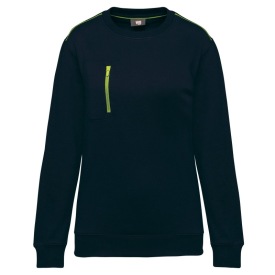 Unisex DayToDay contrasting zip pocket sweatshirt Kleur FLUO GEEL