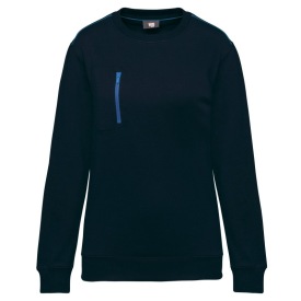 Unisex DayToDay contrasting zip pocket sweatshirt Kleur NAVY BLUE/ROYAL BLUE