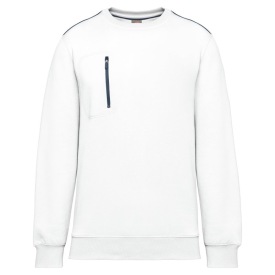 Unisex DayToDay contrasting zip pocket sweatshirt Kleur WHITE
