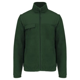 Fleece jacket with removable sleeves Kleur FOREST GREEN
