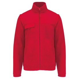 Fleece jacket with removable sleeves Kleur RED