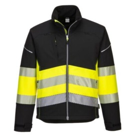 PW3 Hi-Vis Class 1 Softshell (3L) Kleur BLACK/YELLOW