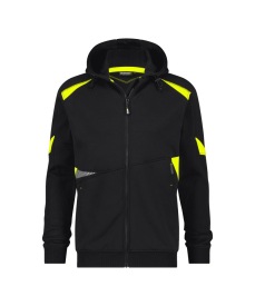 SWEATER DASSY LOGYX SANTOS ZIP HOODY Kleur zwart/fluogeel