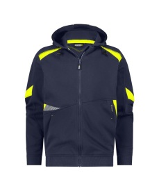 SWEATER DASSY LOGYX SANTOS ZIP HOODY Kleur nachtblauw/fluogeel