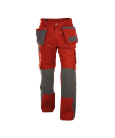 Seattle 245gr Tweekleurige holsterzakkenbroek      Kleur ROOD/CEMENTGRIJS