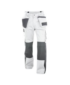 Seattle 245gr Tweekleurige holsterzakkenbroek      Kleur WIT/CEMENTGRIJS