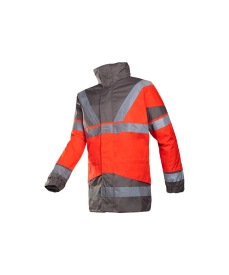 Skollfield Signalisatie regenparka met uitneembar Kleur FLUOROOD/GRIJS