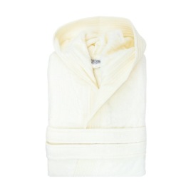 Velour Bathrobe Hooded Kleur IVORY