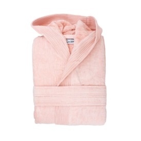 Velour Bathrobe Hooded Kleur SALMON