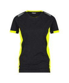 T-SHIRT DASSY LOGYX TAMPICO - ZWART/GEEL WOMEN Kleur zwart/fluogeel