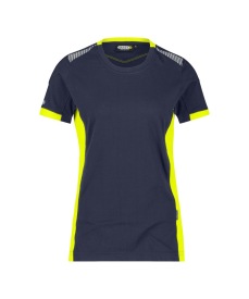 T-SHIRT DASSY LOGYX TAMPICO - ZWART/GEEL WOMEN Kleur nachtblauw/fluogeel