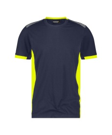 T-SHIRT DASSY LOGYX TAMPICO - ZWART/GEEL Kleur nachtblauw/fluogeel
