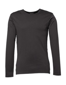 Men?s Long Sleeve Interlock Tee Kleur DARK GREY (SOLID)