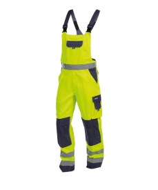 Toulouse Hoge zichtbaarheidsbretelbroek met knieza Kleur FLUOGEEL/MARINEBLAUW