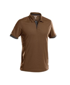 Traxion Polo polyster Kleur LEEMBRUIN/ANTRACIETGRIJS