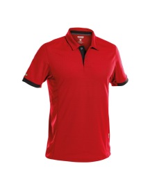 Traxion Polo polyster Kleur ROOD/ZWART