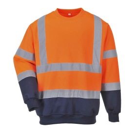 Hi-vis sweater Portwest B306 bi-colour Kleur FLUORESCENT ORANGE/NAVY